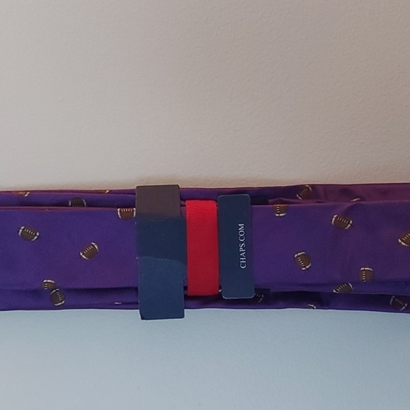 NWT Chaps 100% Silk‎ Football Print Tie - Picture 3 of 4